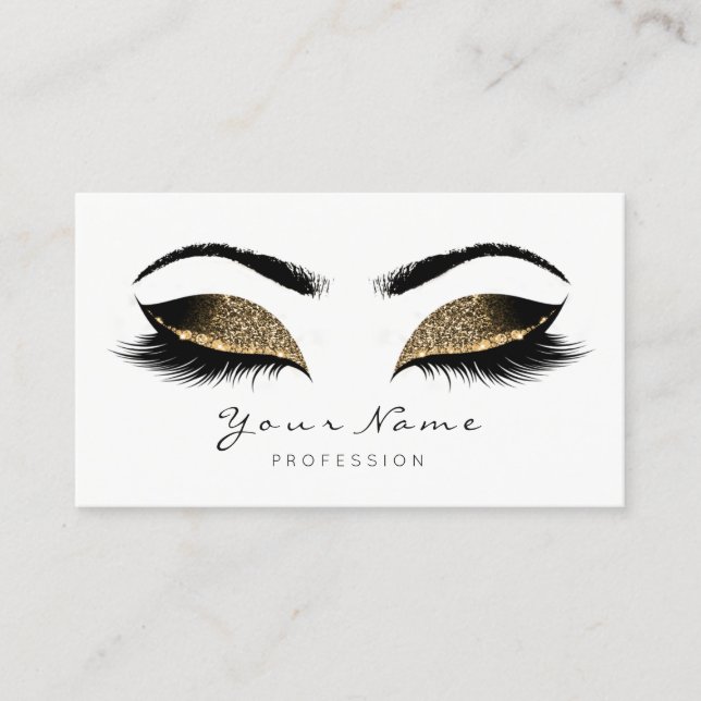 Tarjeta De Citas Purpurina de Sepia Profunda Artista de maquillaje  (Anverso)