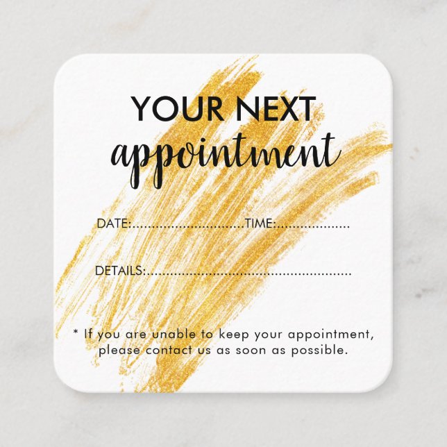 Tarjeta De Citas Purpurina elegante moderno de olas (Anverso)