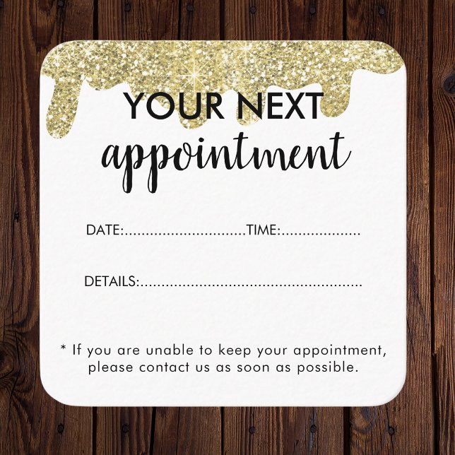 Tarjeta De Citas Purpurina Holográfico Firma moderna Glam Gold (Holographic Signature Modern Glam Gold Glitter Appointment Card
)