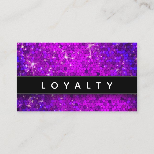 Tarjeta De Citas Purpurina morado esparce artista de maquillaje hai (Anverso)