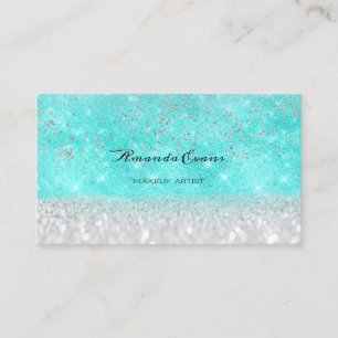 Tarjeta De Citas Purpurina Oceánico Sparkly Makeup - Evento de blog