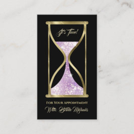 Tarjeta De Citas Purpurina púrpura Ametio Cabello de vidrio y maqui