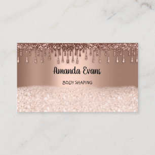 Tarjeta De Citas Purpurina Rosa Gold Cosmetics SPA Studio Wellness