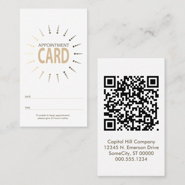 Tarjeta De Citas qr code appointment sunBurst (Anverso / Reverso)