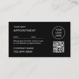 Tarjeta De Citas QR Code Business Logo Modern Professional Black