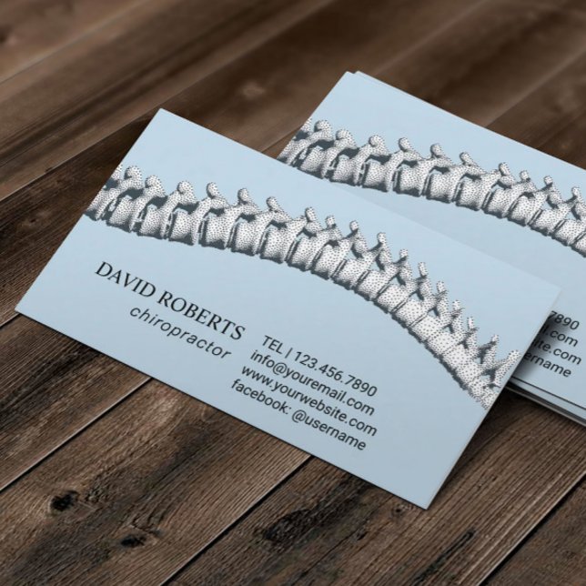 Tarjeta De Citas Quiropráctico Terapia Quiropráctico Azul (Subido por el creador)