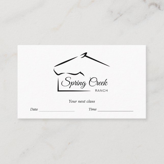 Tarjeta De Citas Rancho de caballo | Granja de caballos (Anverso)