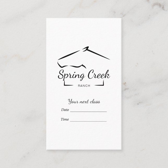 Tarjeta De Citas Rancho de caballo | Granja de caballos (Anverso)