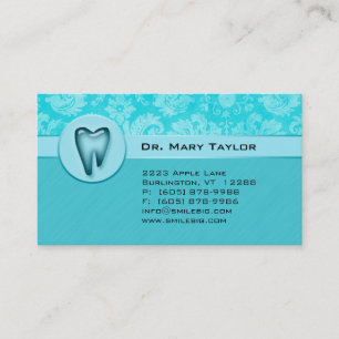 Tarjeta De Citas Rayas azules de visita del damasco molar dental de