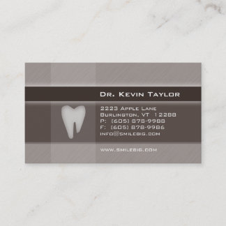 Tarjeta De Citas Rayas molares dentales del marrón del dril de