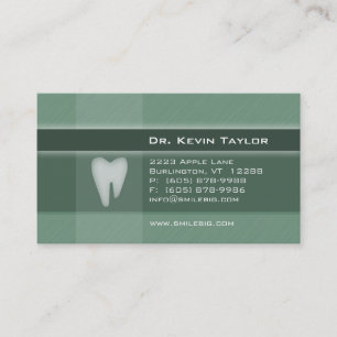 Tarjeta De Citas Rayas molares dentales del verde del dril de