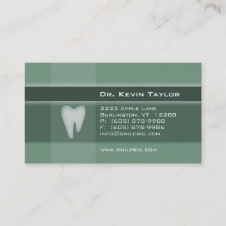 Tarjeta De Citas Rayas molares dentales del verde del dril de