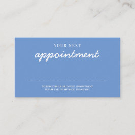 Tarjeta De Citas Recordatorio azul moderno y elegante escrito a man