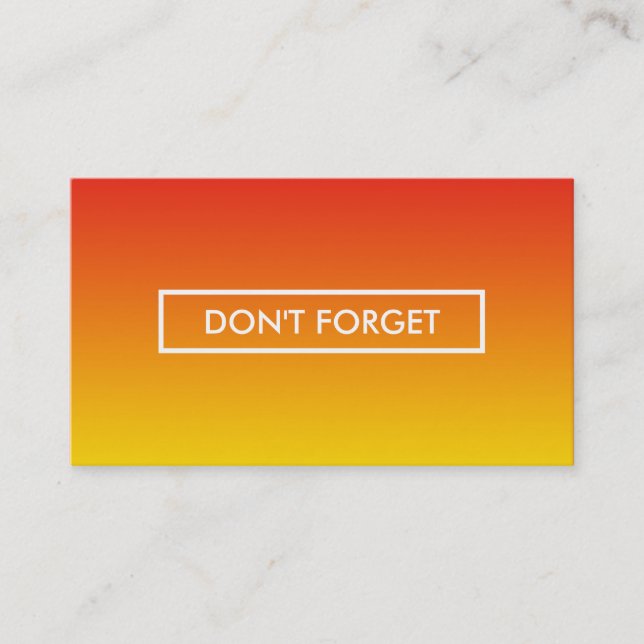 Tarjeta De Citas recordatorio de desvanecimiento de ámbar (Anverso)