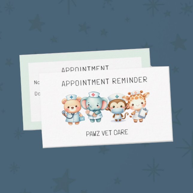Tarjeta De Citas Recordatorio de nombramiento en el Hospital Animal (Subido por el creador)