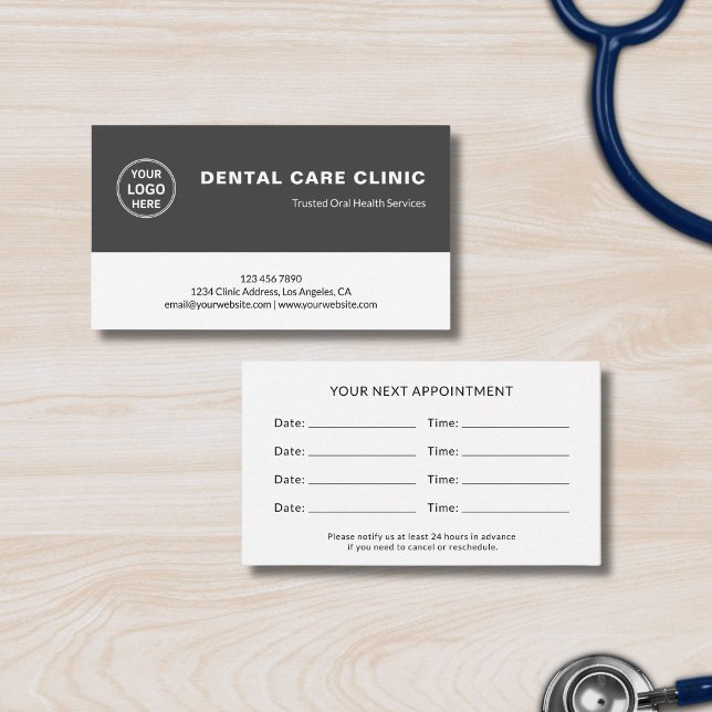 Tarjeta De Citas Recordatorio profesional múltiple para odontología (Dental Dentistry Professional Reminder Multiple Appointment Card)