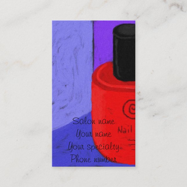 Tarjeta De Citas Red Nail Poland Nail Tech Business Card (Anverso)