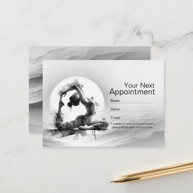 Tarjeta De Citas Reiki de yoga de una pierna de paloma de pichón de (Anverso/Reverso In Situ)