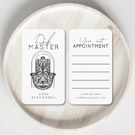 Tarjeta De Citas Reiki Master Hamsa Hand Evil Eye Yoga Therapist