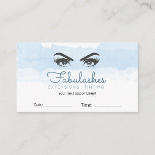 Tarjeta De Citas Resumen Pastel Azul Artista De Maquillaje Eyelash