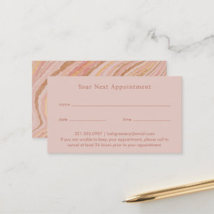Tarjeta De Citas Resumen rosa y oro moderno elegante