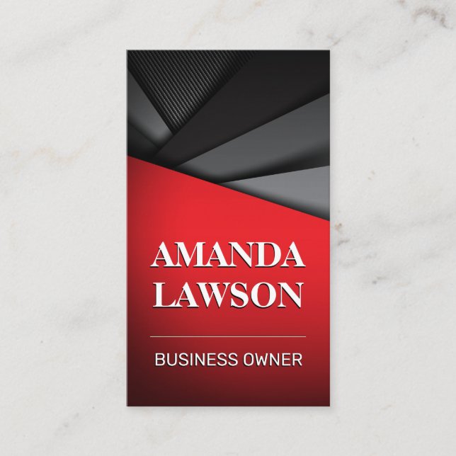 Tarjeta De Citas Rojo negro | Paneles Resumen (Anverso)