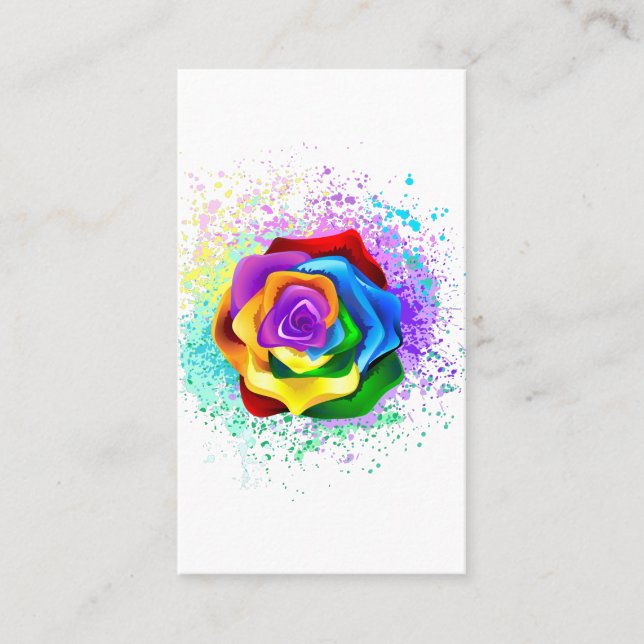 Tarjeta De Citas Rosa arcoiris colorido (Anverso)