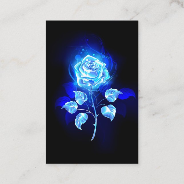 Tarjeta De Citas Rosa azul en llamas (Anverso)