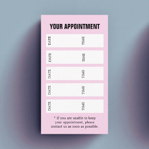 Tarjeta De Citas Rosa Blanca Negra Salón Elegante Moderno