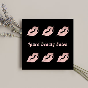 Tarjeta De Citas Rosa de moda Gold Lips Glam Luxury Business Card