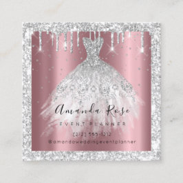 Tarjeta De Citas Rosa del planificador de eventos boda Confetti Sil