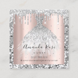 Tarjeta De Citas Rosa del planificador de eventos boda Glitter de o