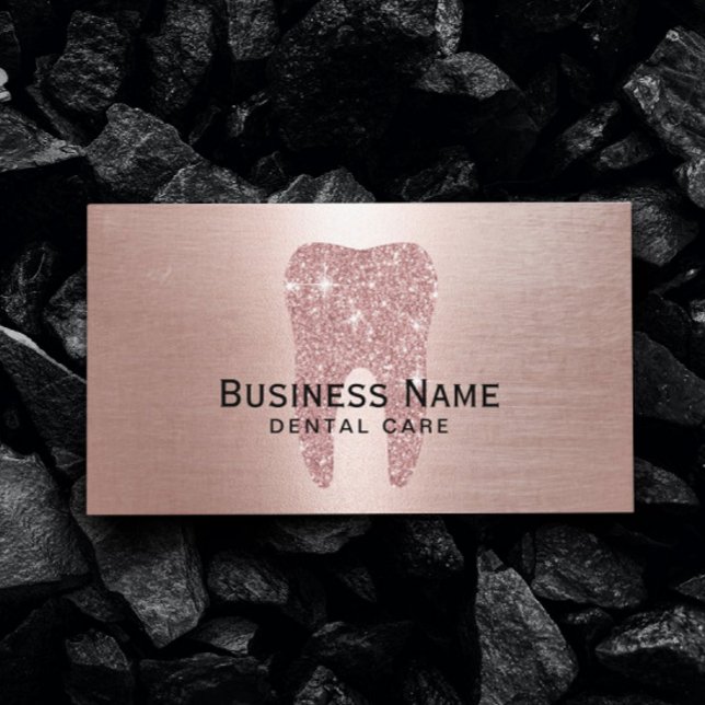 Tarjeta De Citas Rosa Dentista Oro Purpurina Dental Metálico Dental (Subido por el creador)
