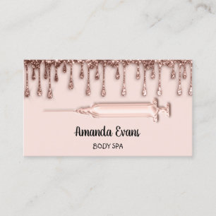 Tarjeta De Citas Rosa Dris Beauty Studio Wellness Botox Syringe