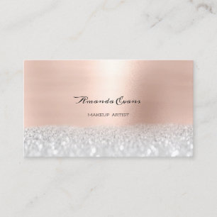 Tarjeta De Citas Rosa gris Artista de maquillaje de oro Cosmetólogo