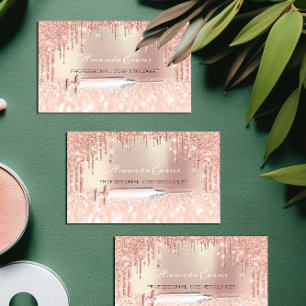 Tarjeta De Citas Rosa Perforaciones Purpurina Jeringa Inyecciones B