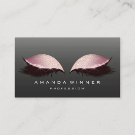 Tarjeta De Citas Rosa Purpurina de maquillaje de pestañas negras ro