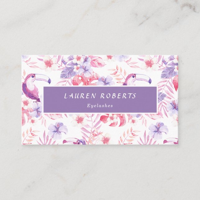 Tarjeta De Citas Rosa White Luxe Eyelashes (Anverso)