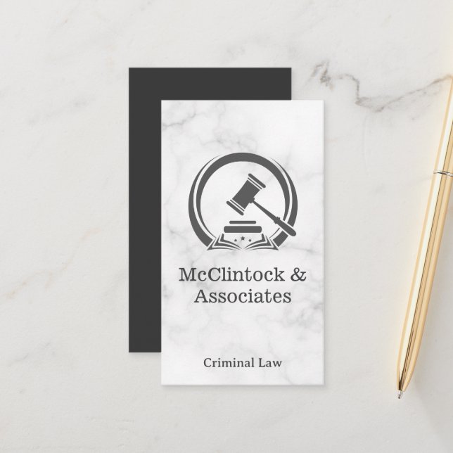 Tarjeta De Citas Sala de audiencias Gavel | Abogado (Anverso/Reverso In Situ)