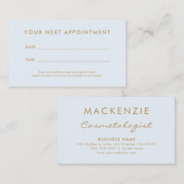 Tarjeta De Citas Salón Azul Pastel Moderno