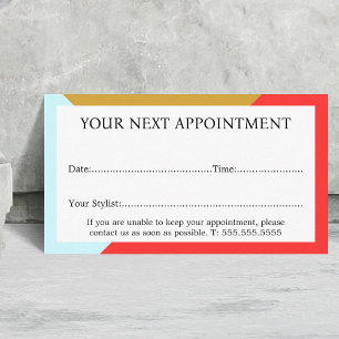 Tarjeta De Citas Salón de belleza audaz y colorido moderno