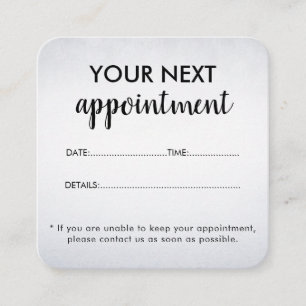 Tarjeta De Citas Salón de Belleza Blanco Moderno y Elegante