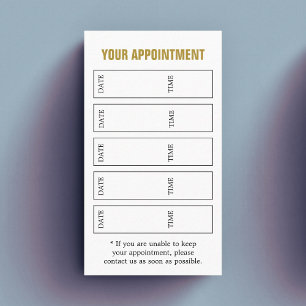 Tarjeta De Citas Salón de belleza blanco negro elegante moderno