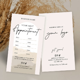 Tarjeta De Citas Salón de Belleza Boho Arch Neutrals Beige Monogram