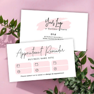 Tarjeta De Citas Salón de Belleza de Pestañas con Acuarela Rosa Fem