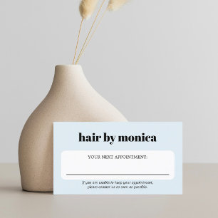 Tarjeta De Citas Salón de belleza elegante azul audaz