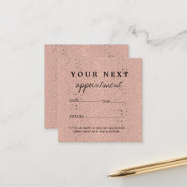 Tarjeta De Citas Salón de belleza elegante Rosa de oro