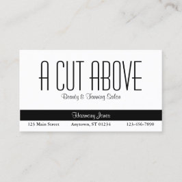 Tarjeta De Citas Salón de belleza en blanco y negro