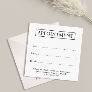 Tarjeta De Citas Salón de belleza geométrica blanca elegante y mini