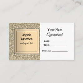 Tarjeta De Citas Salón de belleza glamuroso del Relieve metalizado